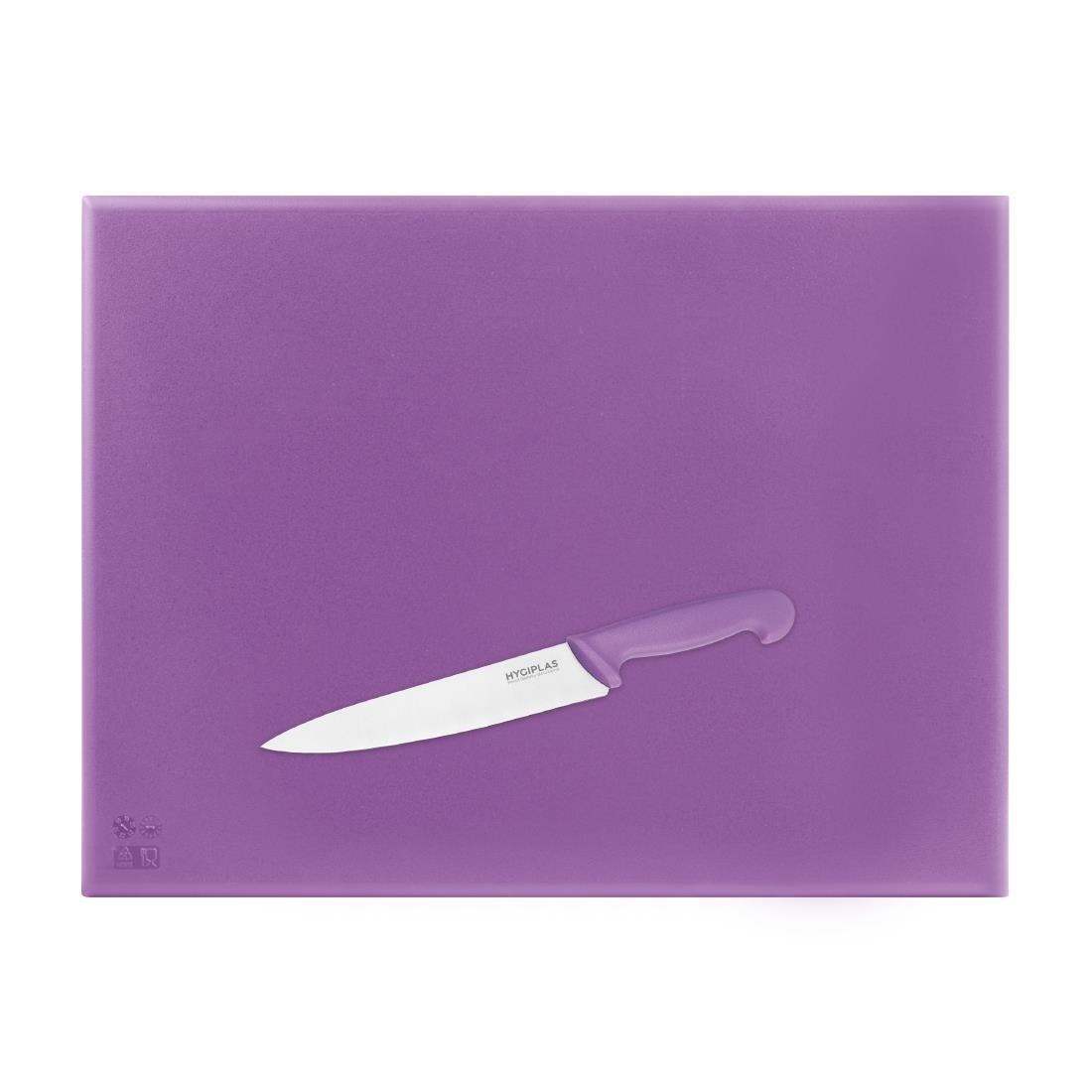 Planche à découper haute densité Hygiplas violette 600x450x25mm - FRANCE CHR