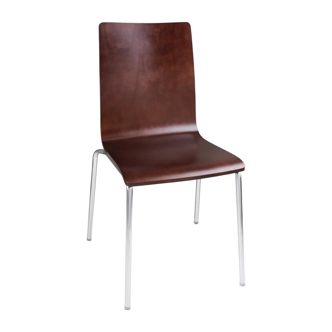 Chaises dossier carré marron foncé Bolero (lot de 4) - FRANCE CHR