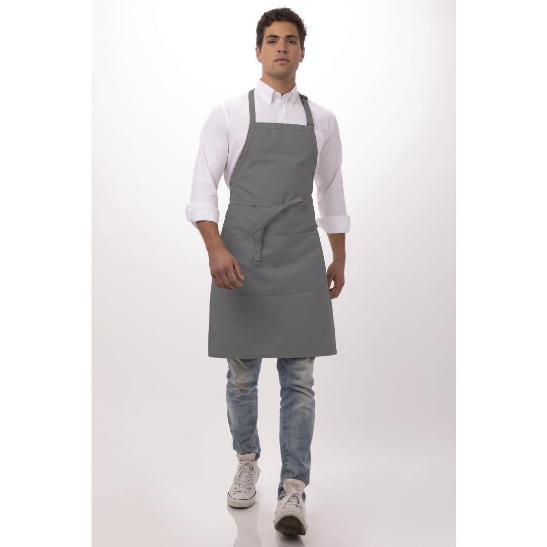 Tablier bavette Chef Works gris - FRANCE CHR
