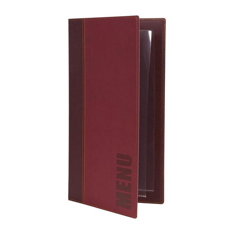 Protège-menus contemporain Securit A5 rouge foncé - FRANCE CHR