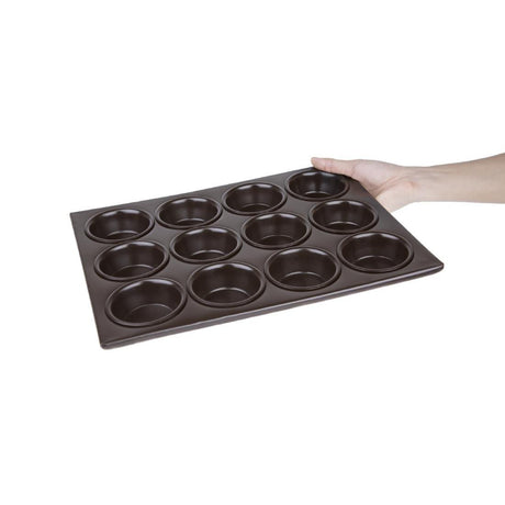 Plaque aluminium antiadhésive de 12 moules à muffins Vogue - FRANCE CHR