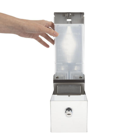 Distributeur de savon liquide en acier inoxydable Jantex 1 litre - FRANCE CHR