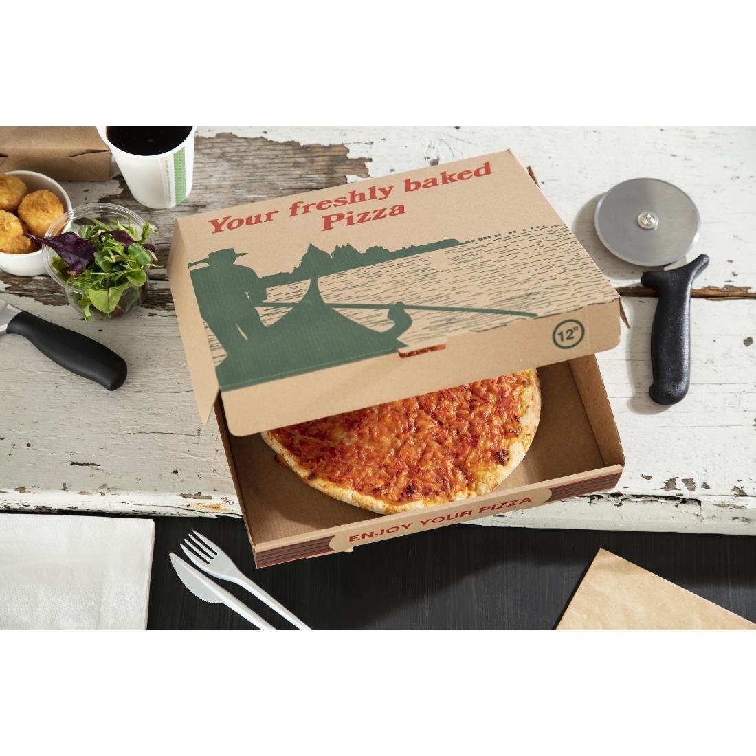 Boîtes à pizza imprimées compostables 311mm (lot de 100) - FRANCE CHR