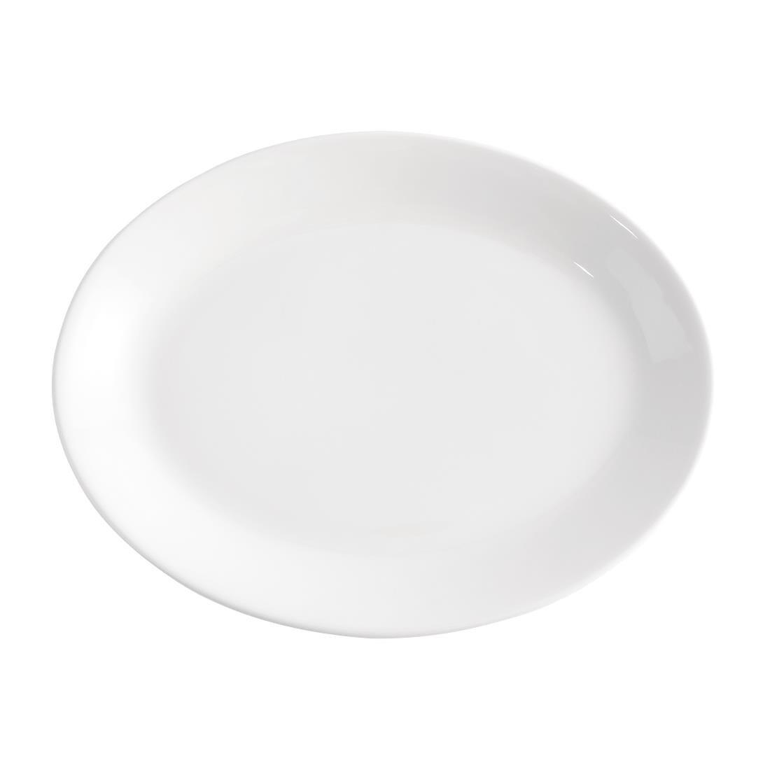 Plateaux ovales blancs Churchill Whiteware 305mm (lot de 12) - FRANCE CHR