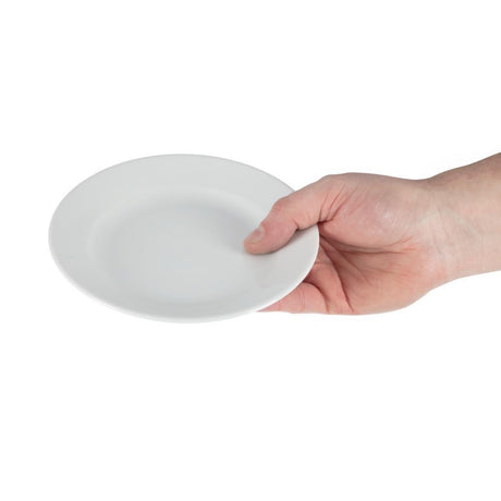 Assiettes à bord large blanches Olympia 165mm (Lot de 12) - FRANCE CHR