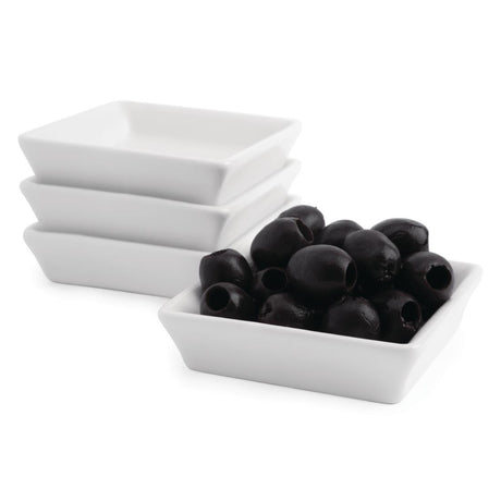 Mini plats carrés blancs Olympia 80mm (Lot de 12) - FRANCE CHR