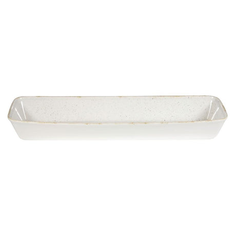 Plats à four rectangulaires Churchill Stonecast Hints blanc orge 160 x 530 mm (lot de 2) - FRANCE CHR