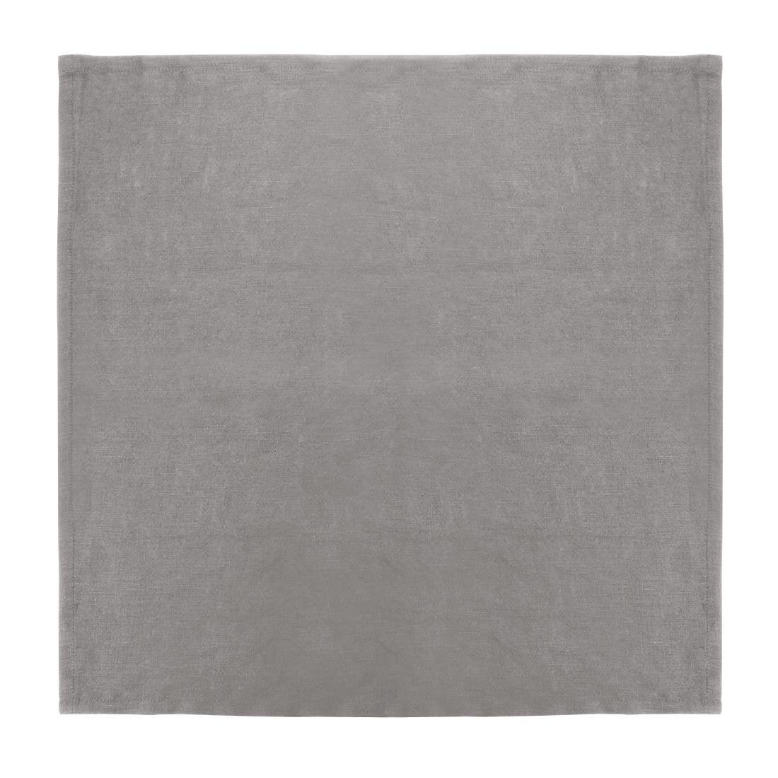 Serviettes de table en lin Olympia grises 400x400mm (lot de 12) - FRANCE CHR