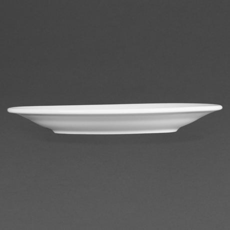 Assiettes à bord large blanches Olympia 165mm (Lot de 12) - FRANCE CHR