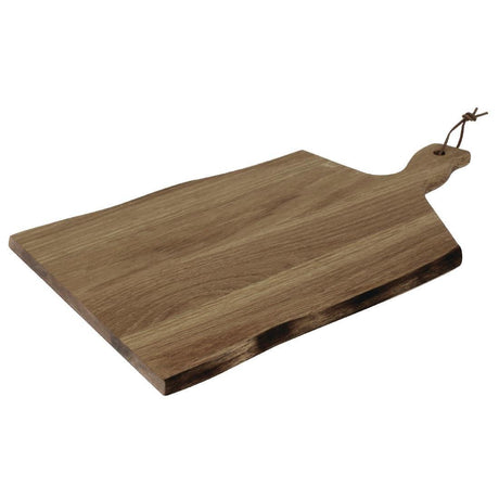 Grande planche en acacia bords ondulés Olympia 355x250x15mm manche 85mm - FRANCE CHR