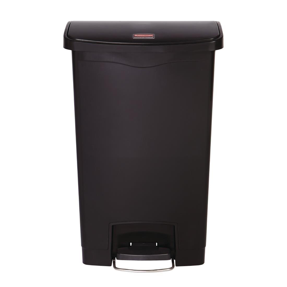 Poubelle à pédale frontale Rubbermaid Slim Jim noire 50L - FRANCE CHR