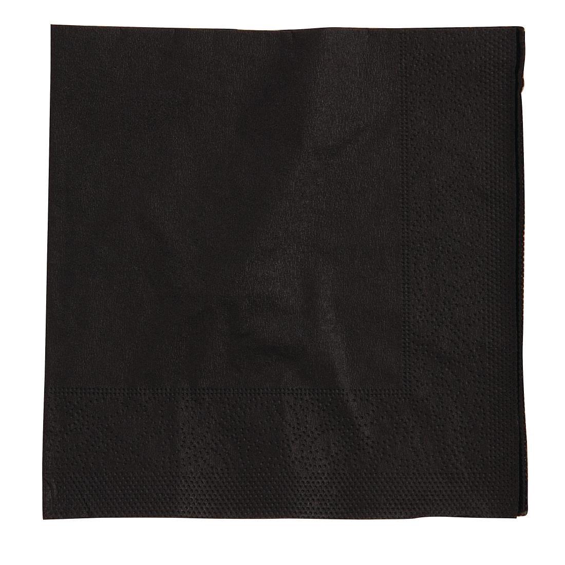 Serviettes cocktail noires 250mm (Lot de 2000) - FRANCE CHR