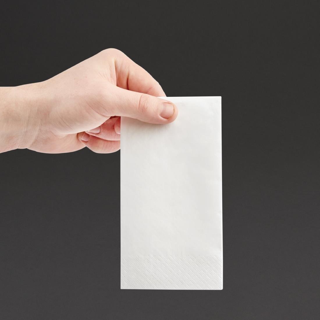 Serviettes snacking 2 plis pliage 1/8 Fiesta Recyclable 330mm blanches (lot de 2000) - FRANCE CHR