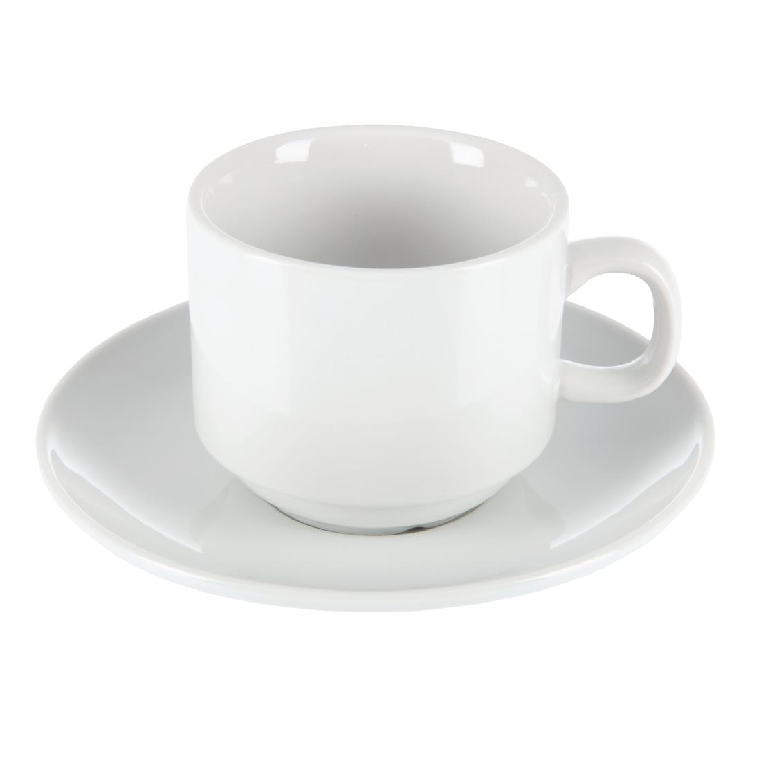 Tasse à thé empilable blanche whiteware Olympia 200ml (Lot de 12) - FRANCE CHR