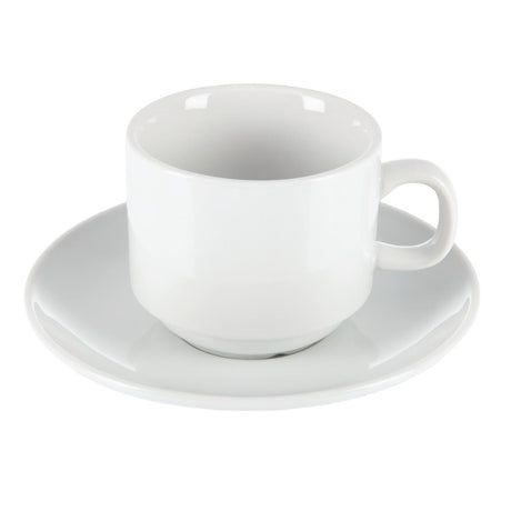 Tasse à thé empilable blanche whiteware Olympia 200ml (Lot de 12) - FRANCE CHR