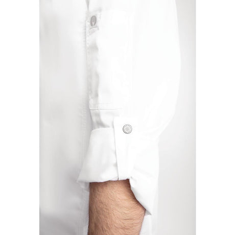 Veste de cuisine mixte légère à fermeture éclair Hartford Chef Works Urban blanche XS - FRANCE CHR
