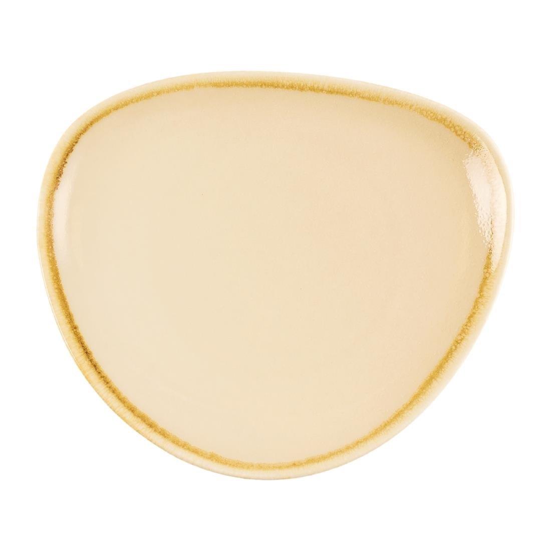 Assiettes triangulaires Olympia Kiln 165mm sable (Lot de 6) - FRANCE CHR