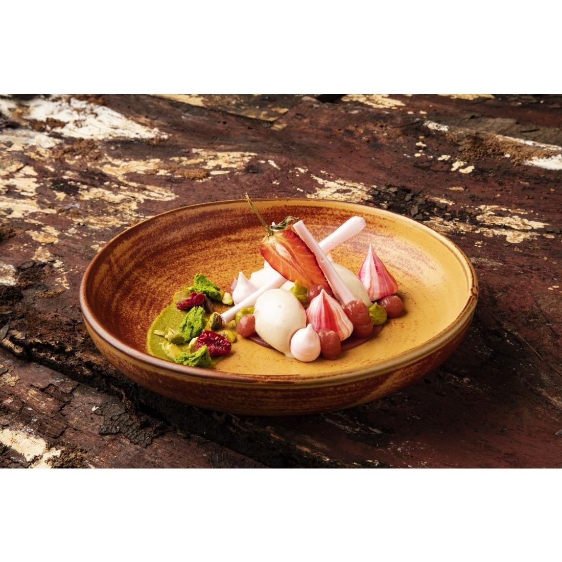 Assiettes creuses calottes terre de sienne Olympia Canvas 23 cm - FRANCE CHR