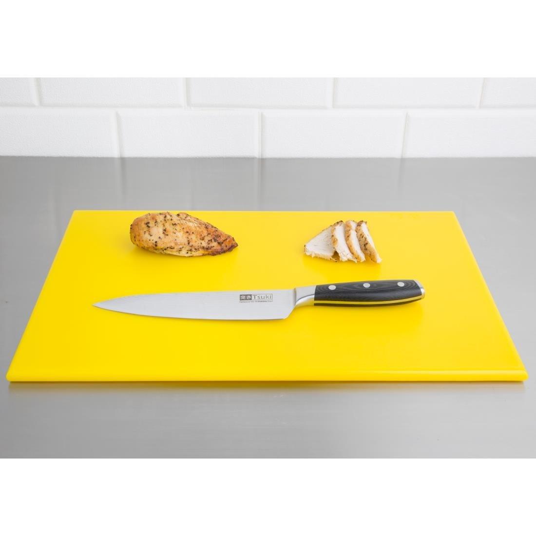 Planche à découper standard haute densité Hygiplas jaune - FRANCE CHR