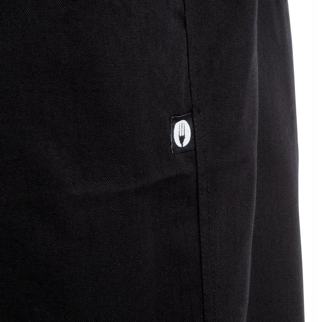 Pantalon de cuisine mixte Chef Works Professionnel chevrons noirs M - FRANCE CHR