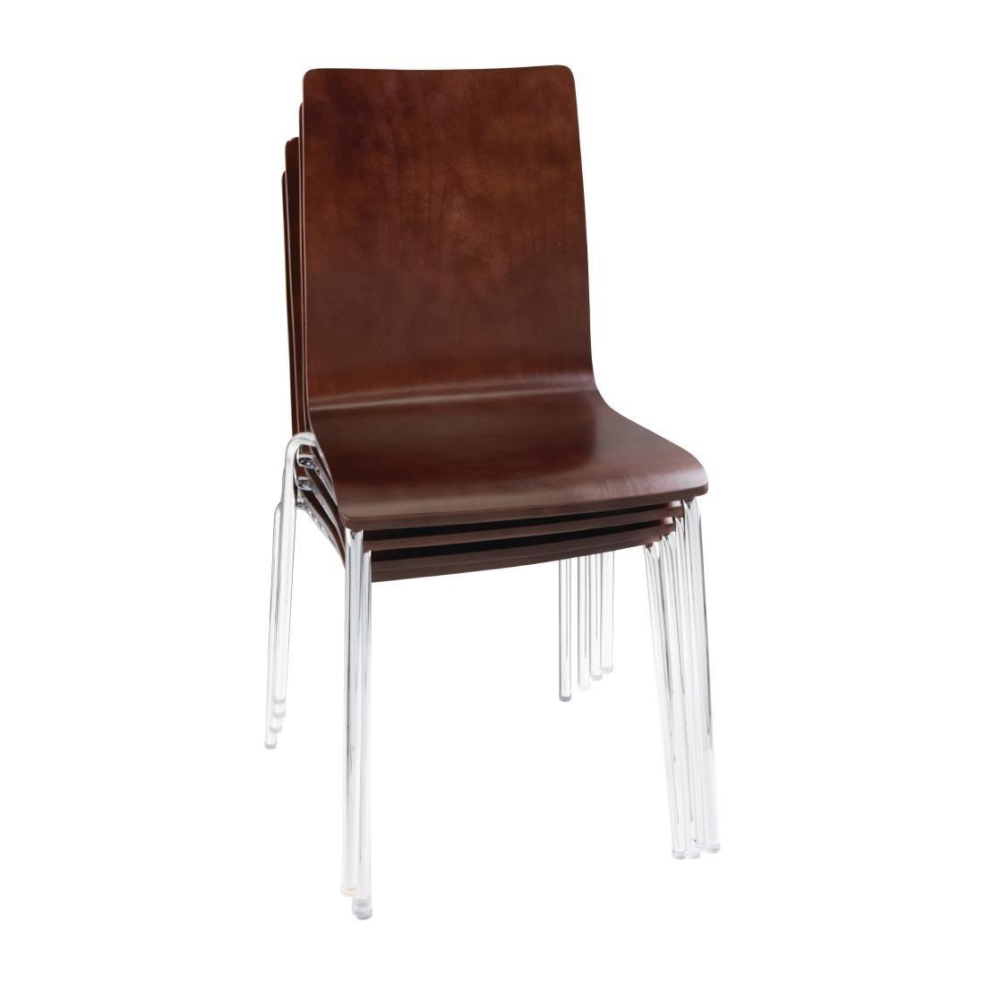 Chaises dossier carré marron foncé Bolero (lot de 4) - FRANCE CHR
