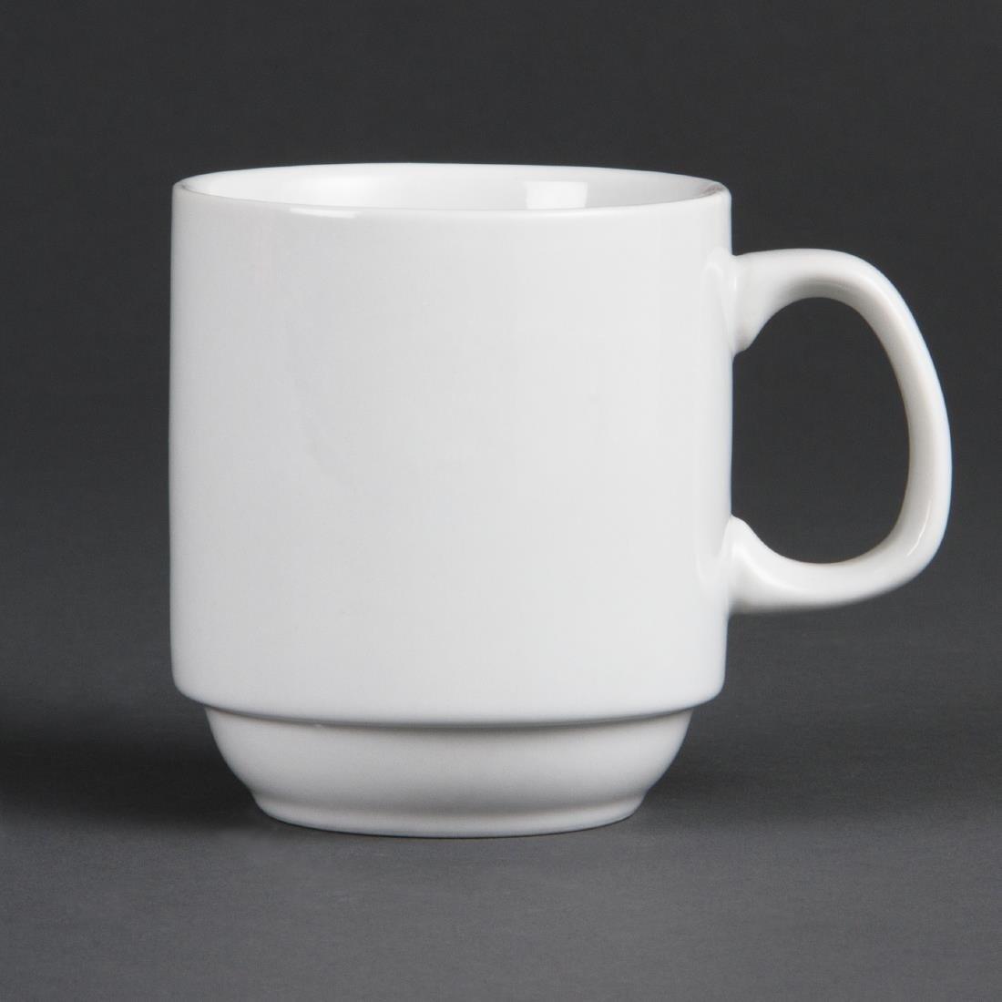 Mugs empilables blancs 284ml Olympia (Lot de 12) - FRANCE CHR