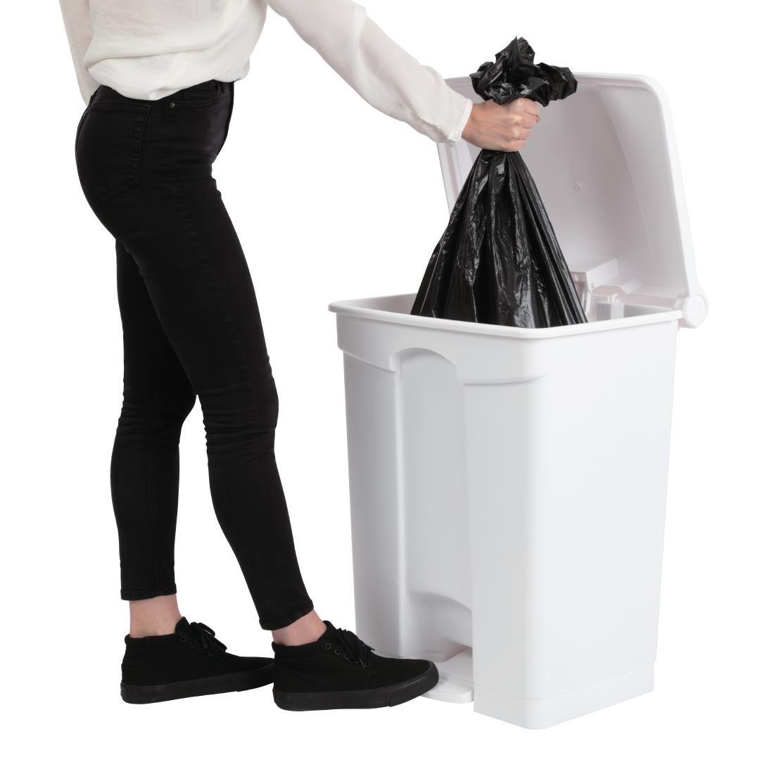 Poubelle de cuisine à pédale Jantex blanche 65L - FRANCE CHR
