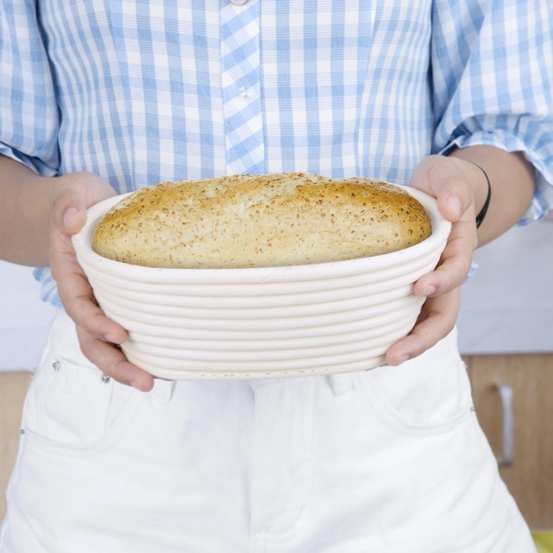 Panier de fermentation ovale en rotin Vogue 210x150x80mm - FRANCE CHR