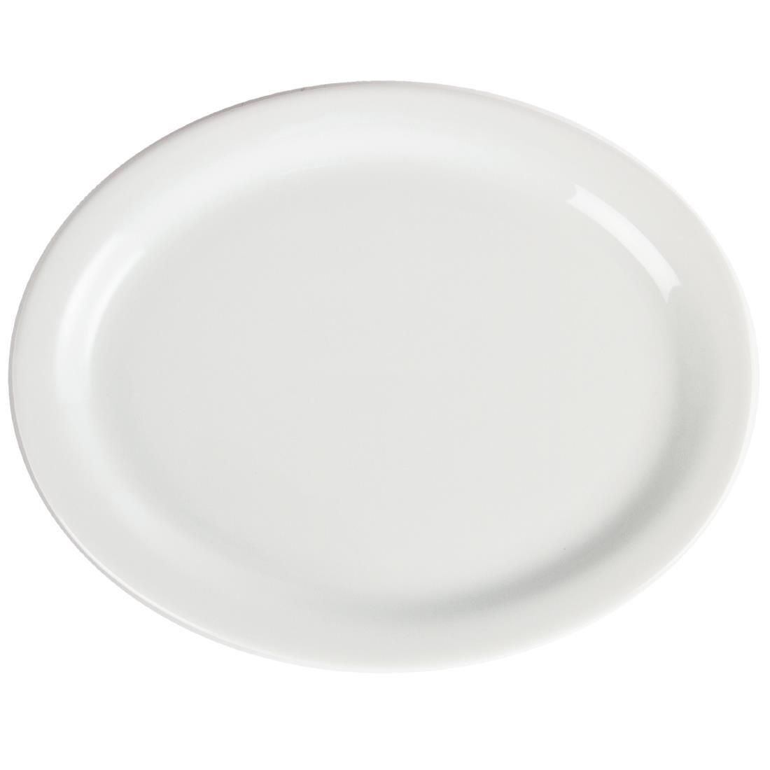 Assiettes ovales blanches Olympia 250mm (Lot de 6) - FRANCE CHR