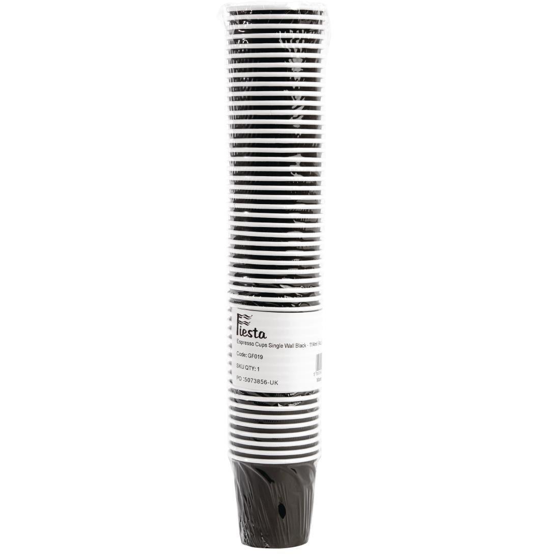 Gobelets jetables à café espresso Fiesta Recyclable noirs 120ml (lot de 50) - FRANCE CHR