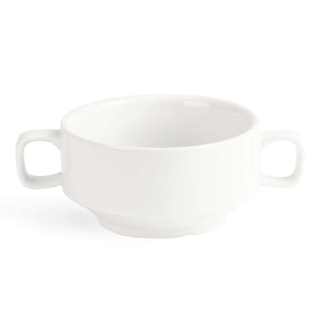 Bol à soupe avec anses blancs Olympia 115mm (Lot de 6) - FRANCE CHR