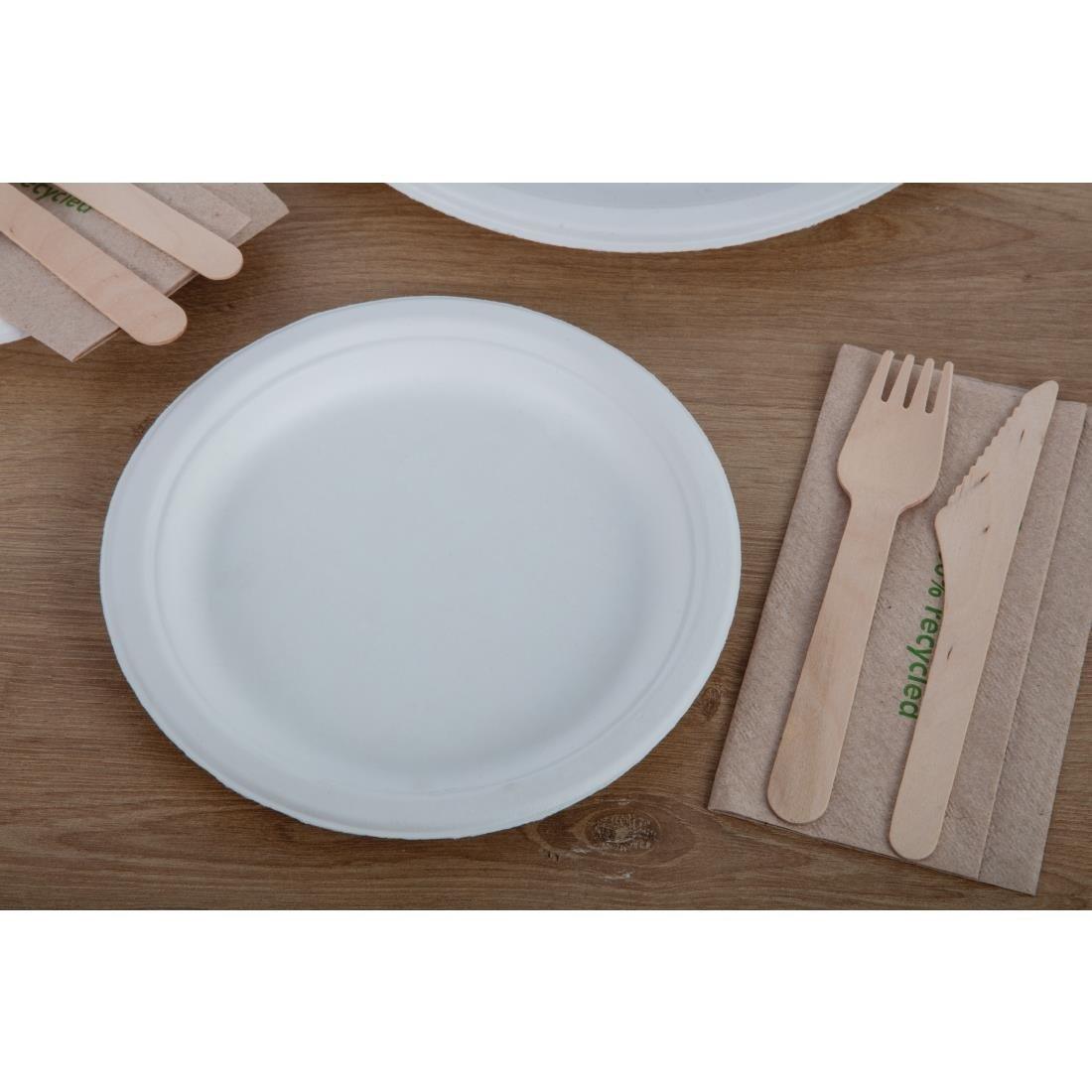 Assiettes en bagasse compostables Fiesta Compostable 17,9 cm (x50) - FRANCE CHR