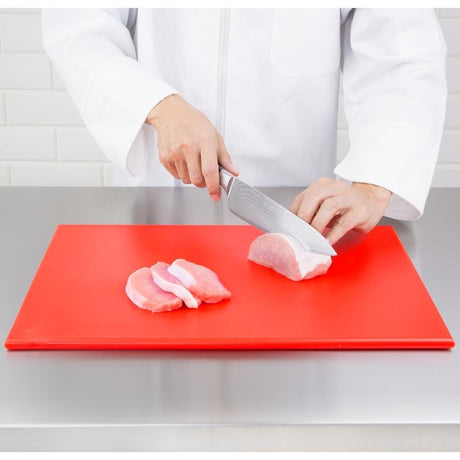 Planche à découper standard haute densité Hygiplas rouge - FRANCE CHR
