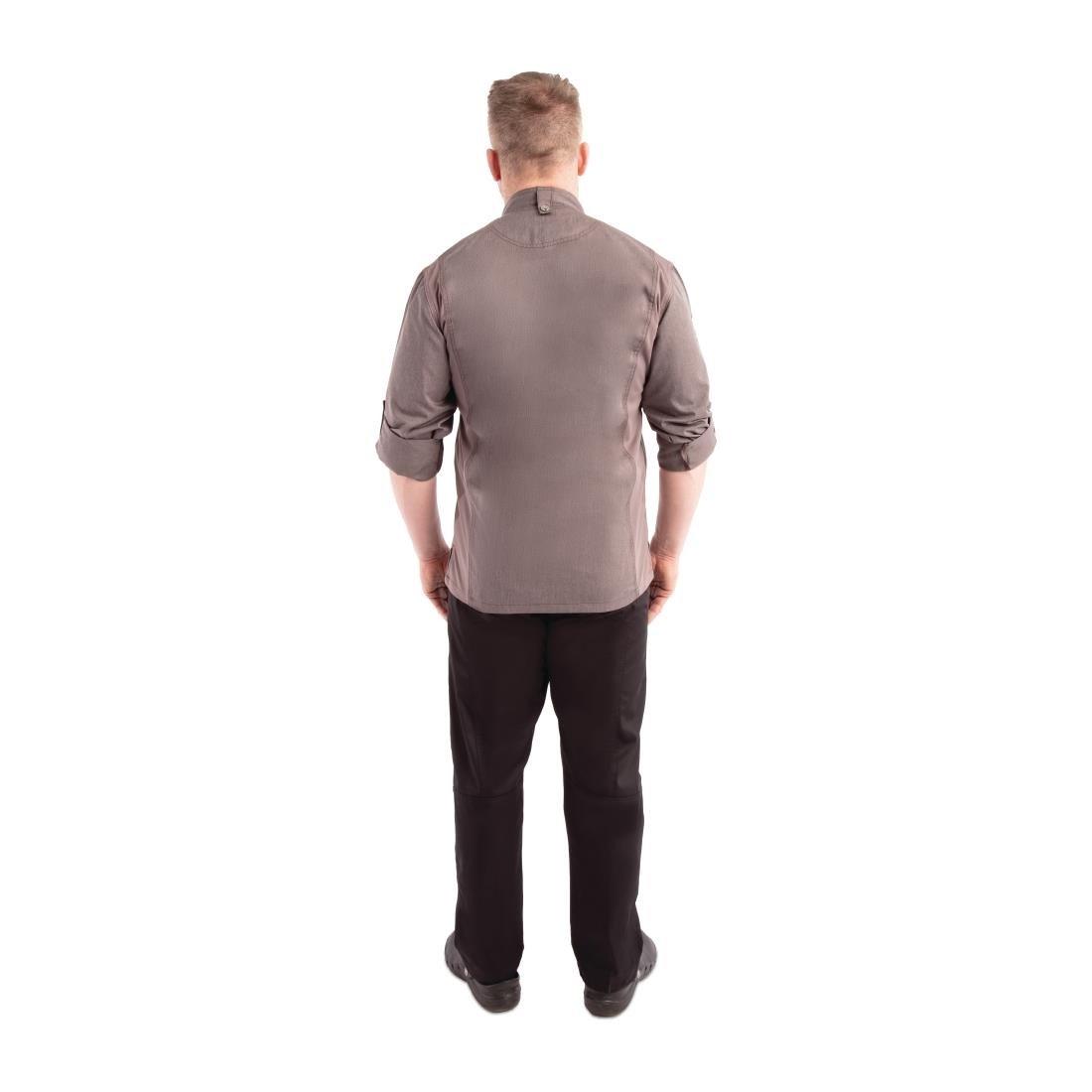 Veste de cuisine mixte légère à fermeture éclair Hartford Chef Works Urban gris graphite XS - FRANCE CHR