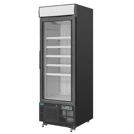 Vitrine réfrigérée négative avec caisson lumineux Polar Série G 412L noire - FRANCE CHR