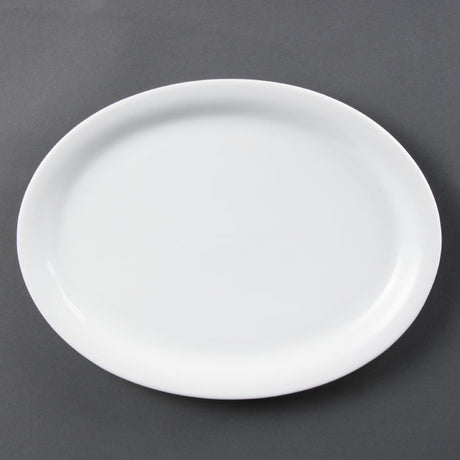 Assiettes ovales blanches Olympia 295mm (lot de 6) - FRANCE CHR