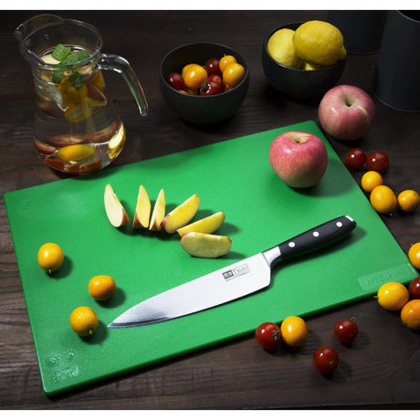Planche à découper antibactérienne basse densité Hygiplas vert - FRANCE CHR