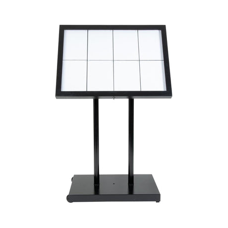 Porte-menu à LED blanches en acier noir Securit 8xA4 (hors poteau et socle) - FRANCE CHR