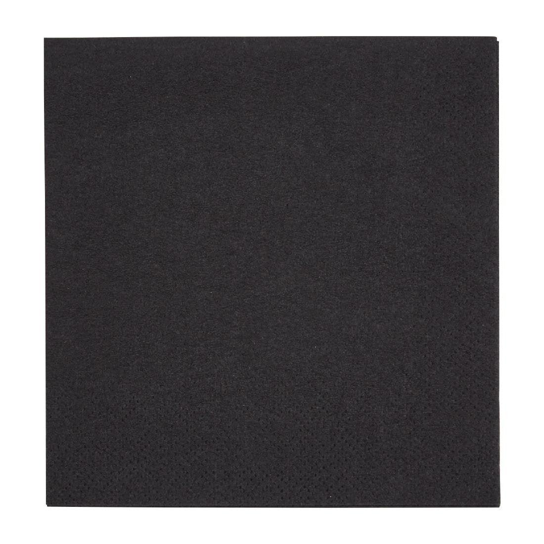 Serviettes cocktail 2 plis pliage 1/4 Fiesta Recyclable 240mm noires (lot de 4000) - FRANCE CHR