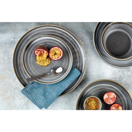 Assiettes plates rondes Olympia Cavolo anthracite 270mm (lot de 4) - FRANCE CHR