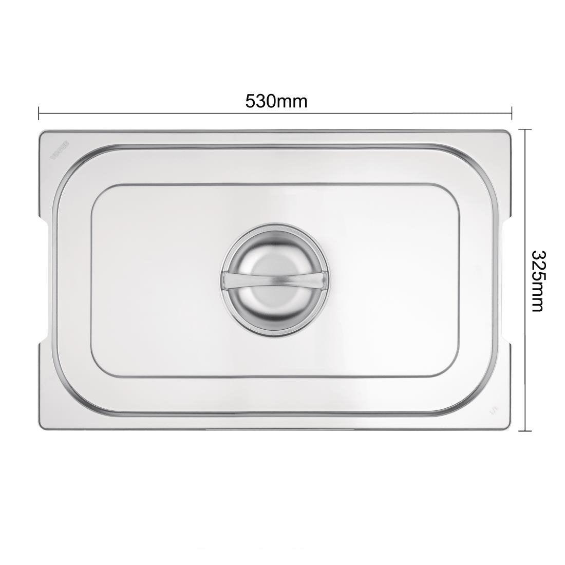 Couvercle inox GN 1/1 avec poignée Vogue - FRANCE CHR