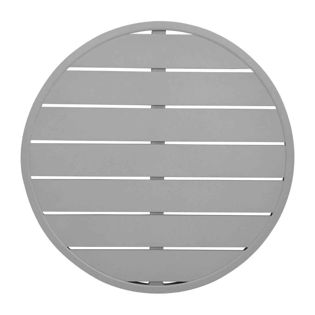 Plateau de table rond en aluminium Bolero gris clair 580 mm - FRANCE CHR