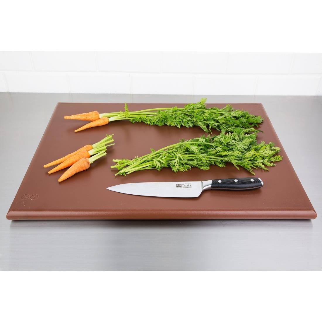 Planche à découper extra large haute densité Hygiplas marron - FRANCE CHR