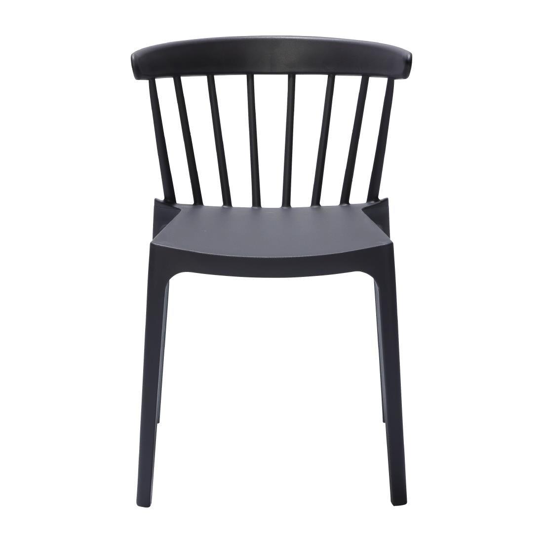 Chaises en polypropylène Windson anthracite (lot de 4) - FRANCE CHR