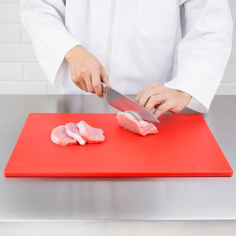Planche à découper antibactérienne basse densité Hygiplas rouge - FRANCE CHR
