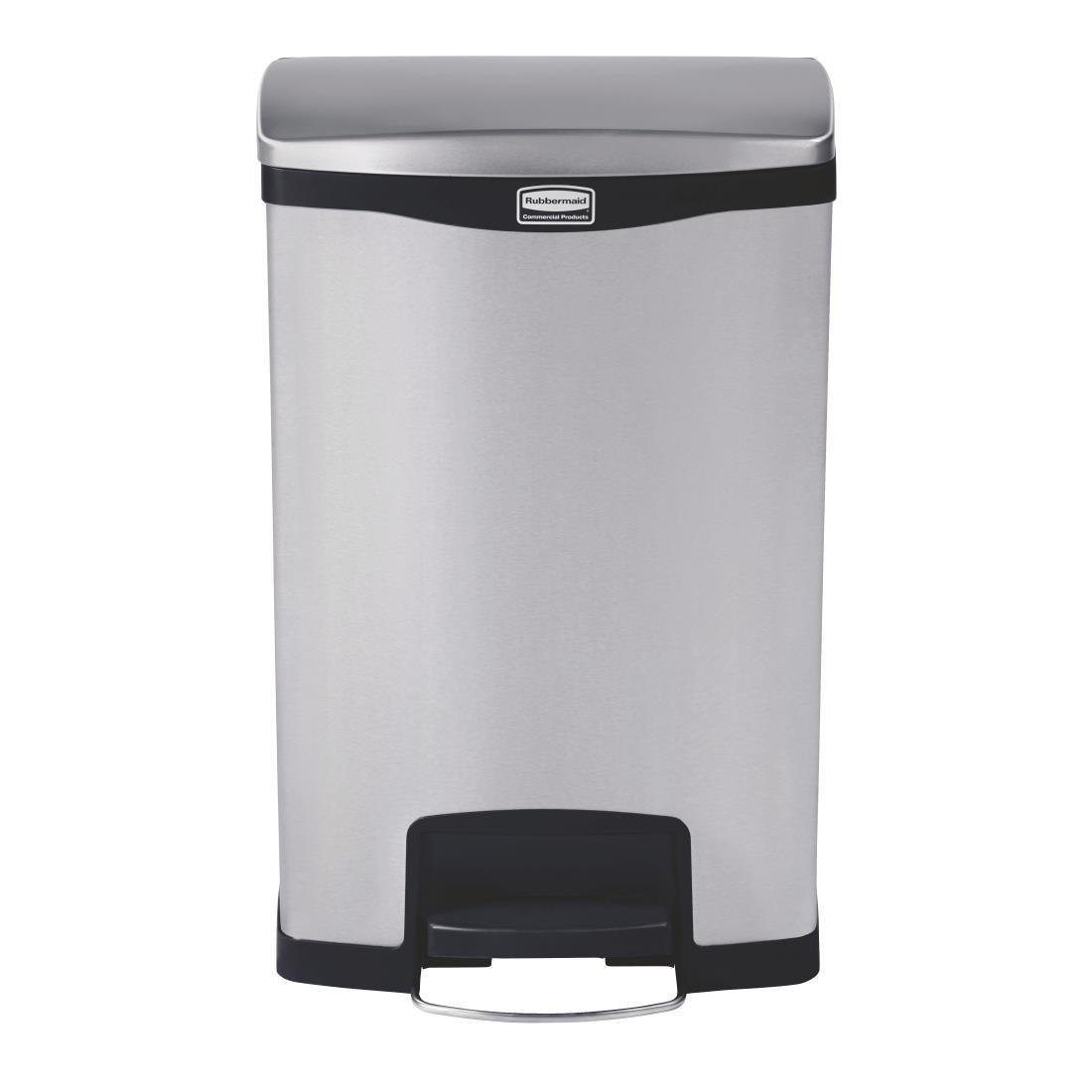 Poubelle à pédale frontale inox Rubbermaid Slim Jim 50L - FRANCE CHR