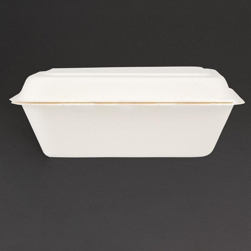 Barquettes à charnière en bagasse compostables Fiesta Compostable 18,2 cm (lot de 250) - FRANCE CHR