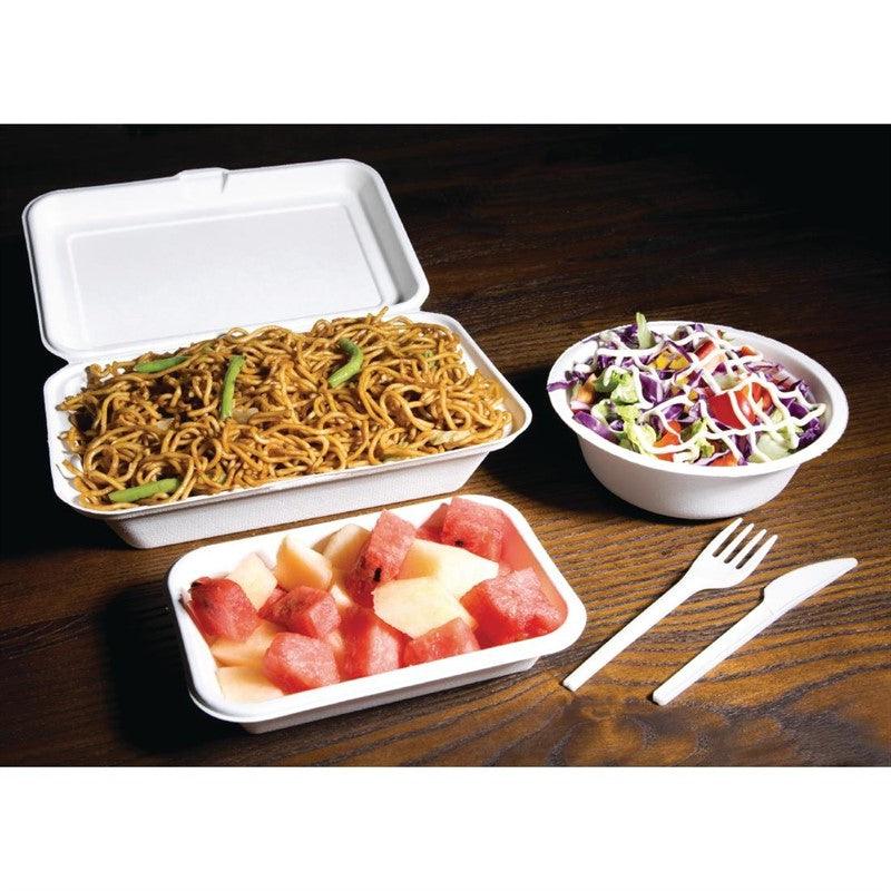 Barquettes à charnière en bagasse compostables Fiesta Compostable 24,8 cm (x250) - FRANCE CHR
