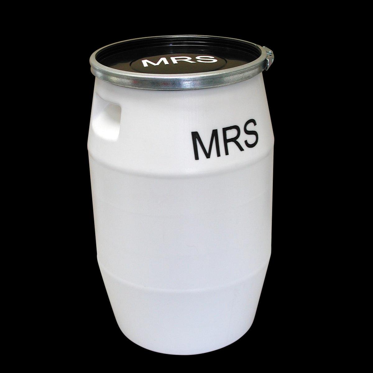 Fût MRS 50 L + genouillère métal + couvercle - blanc - FRANCE CHR