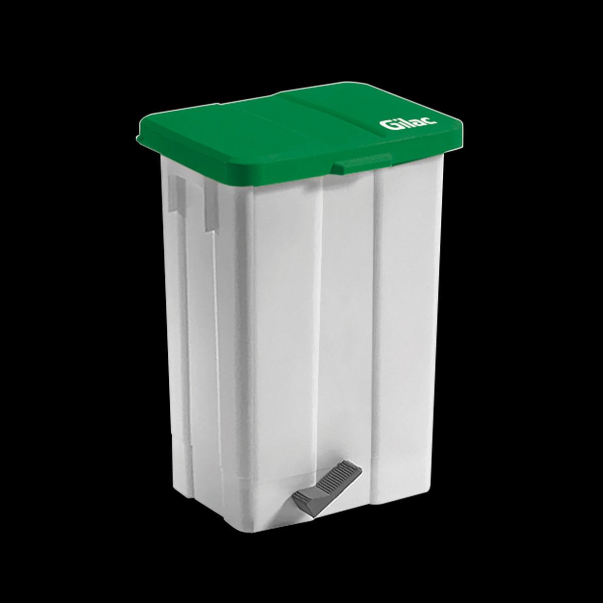 Poubelle à pédale 50 L - couvercle vert - FRANCE CHR